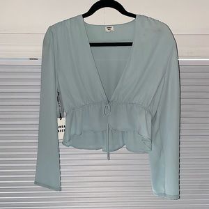NWT Sunday Best Tie-Front Crop